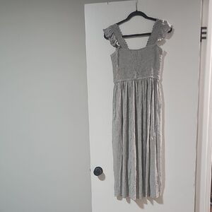 Gray Ruffled Maxi Dress